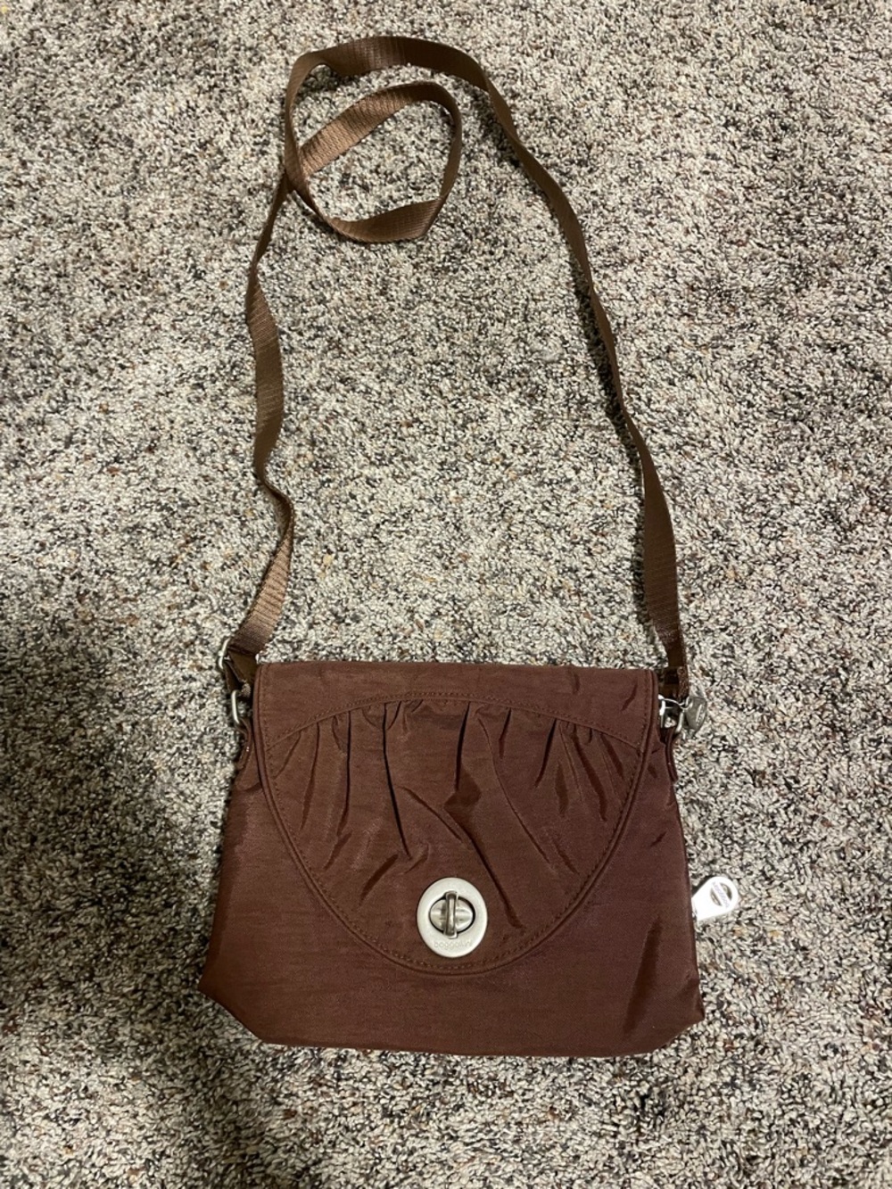 Baggallini Brown Crossbody Bag with Turn-Lock Accent